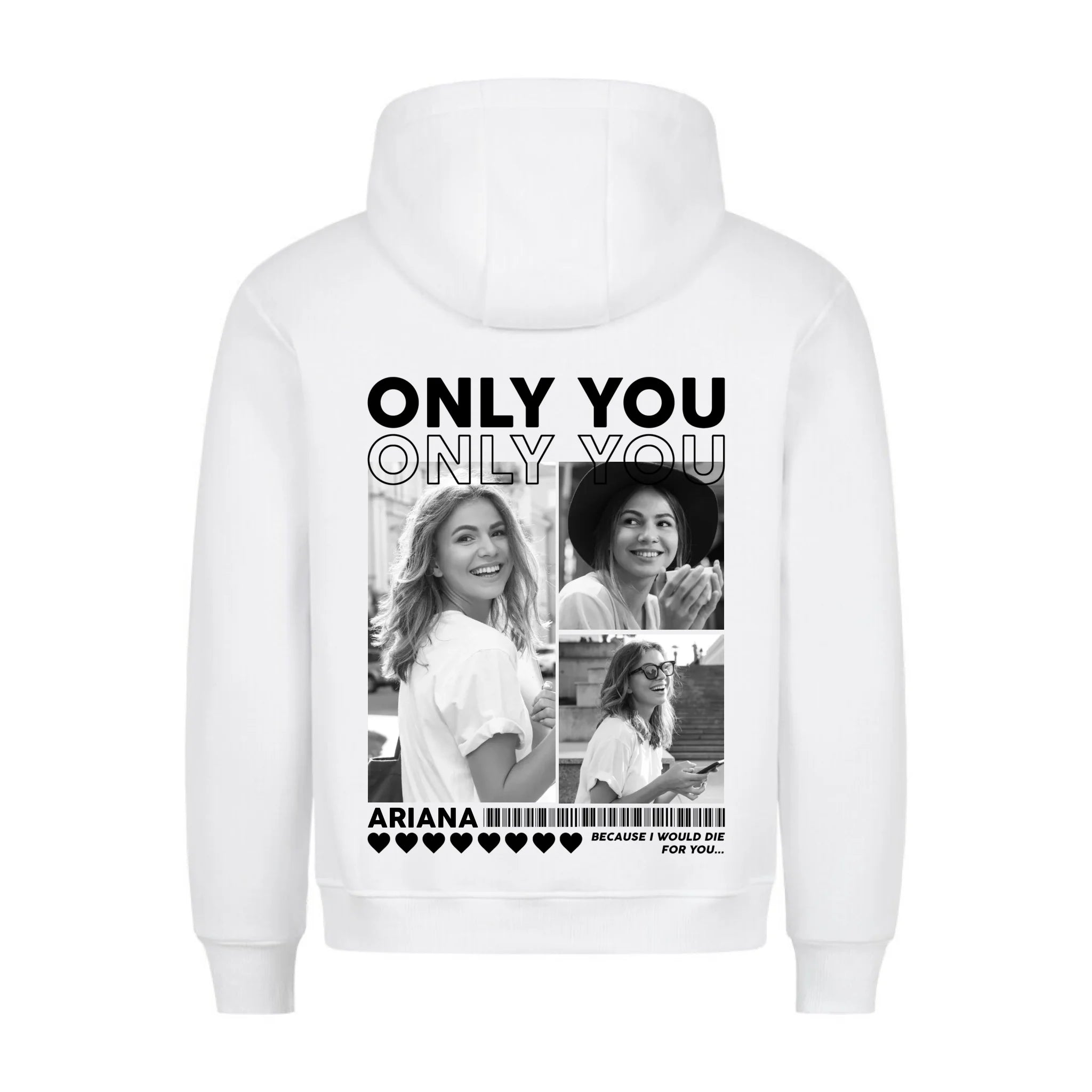 ONLY YOU - Personalisierbarer Hoodie Backprint