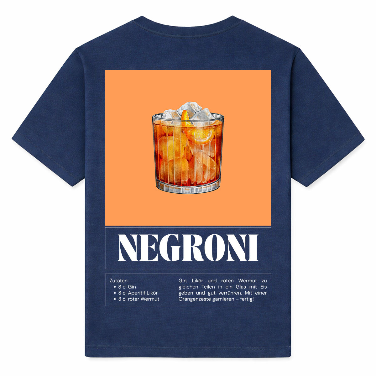 NEGRONI RECIPE - Premium T-Shirt Backprint