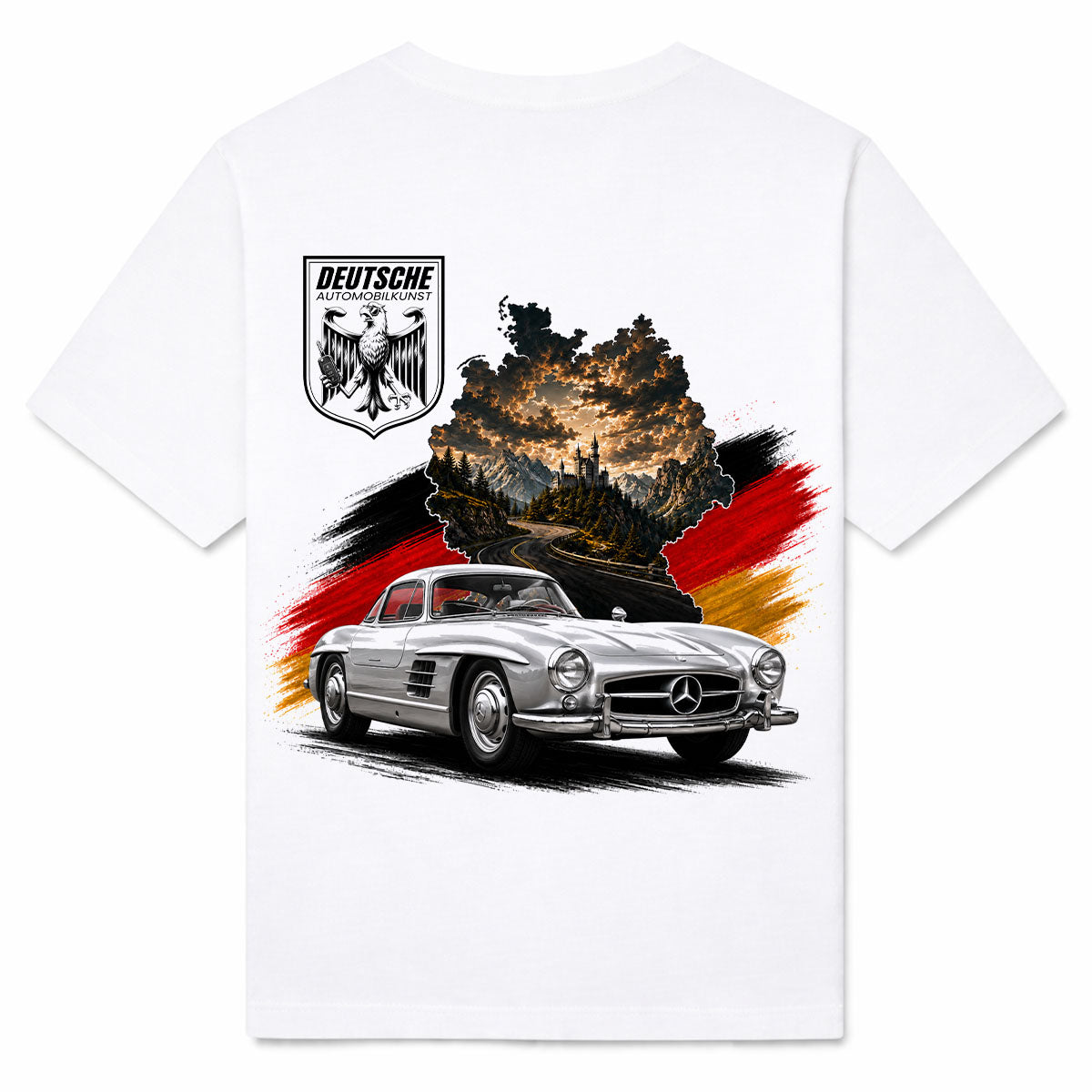 AUTOMOBILKUNST MERCEDES - Premium T-Shirt Backprint
