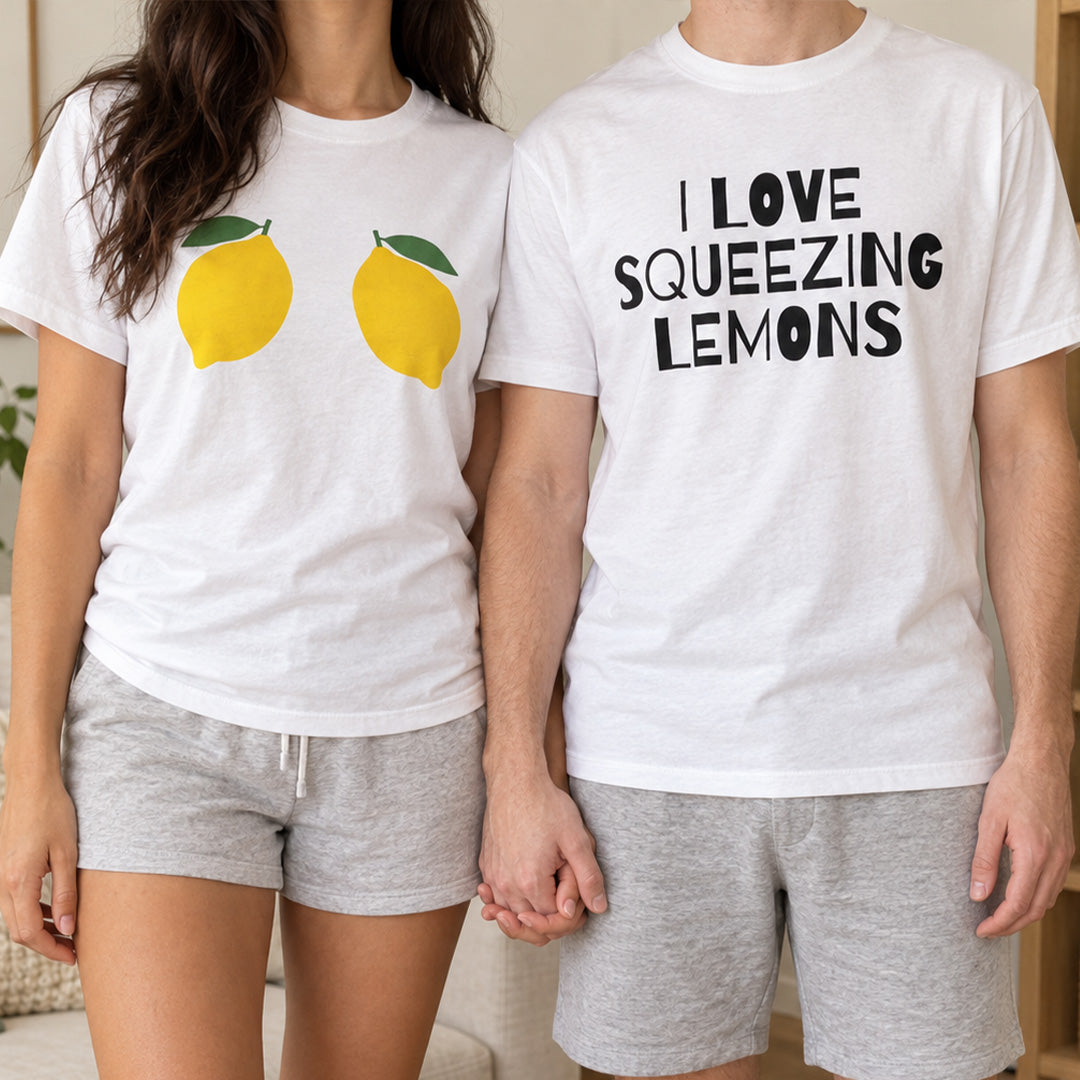 LEMONS – Couple-Shirt Set – beide Shirts im Partnerlook