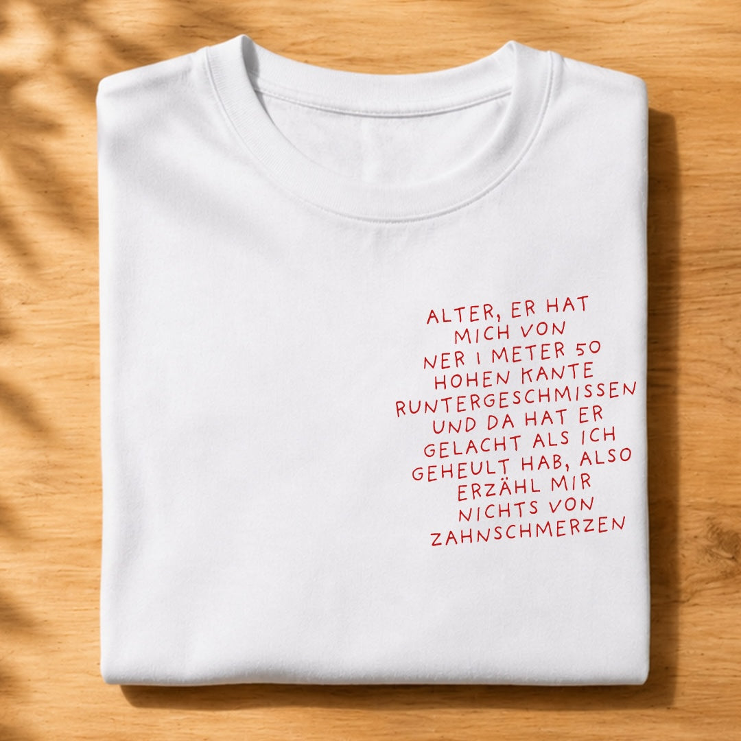 ZAHNSCHMERZEN - T-shirt Premium Unisexe – Impression poitrine